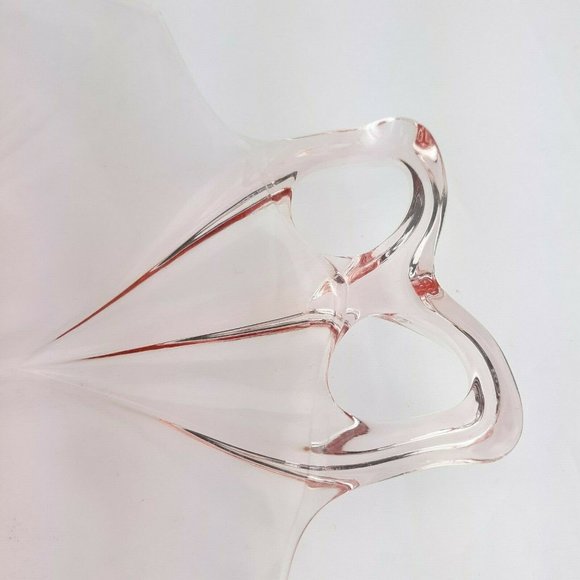 Vintage Depression Era Pink Glass Double Handle Serving Plate Tray - Picture 9 of 12